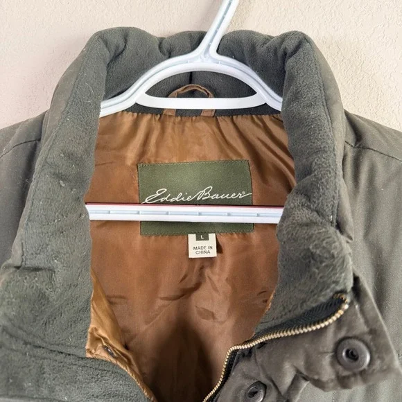 Vintage Eddie Bauer 650 Goose Down Puffer Vest Mens L Green Full Zip Quilted